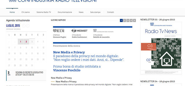 Assemblea Generale di Confindustria Radio Televisioni a Roma il 9 luglio 2015